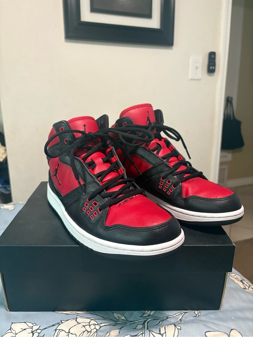 Jordan Red and Black Low-Top Basketball Sneakers